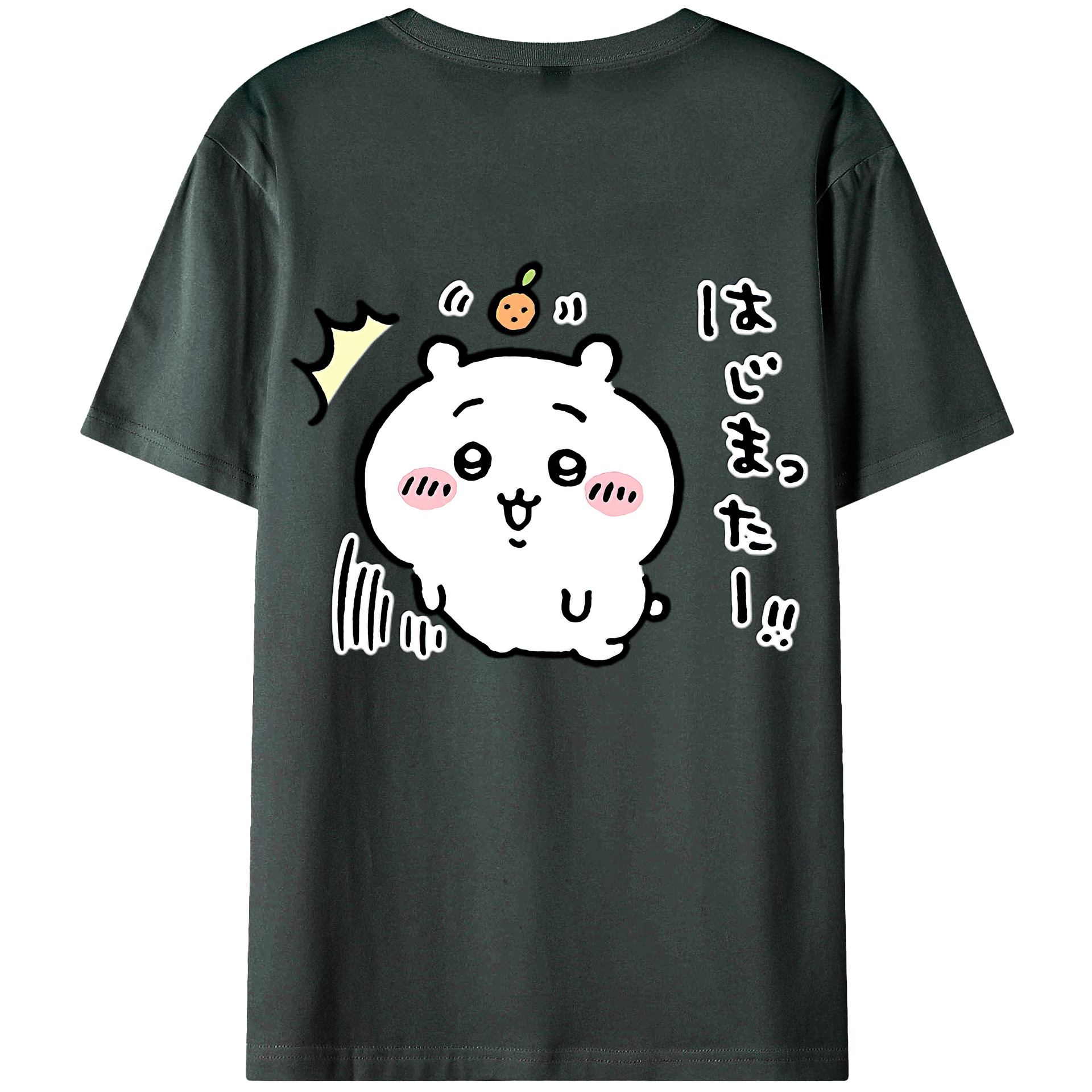 （画像用） ちいかわ ちいかわ Chii-kawa chiikawa 綿100％ メンズ半袖Tシャツ（バックプリント） 通気性